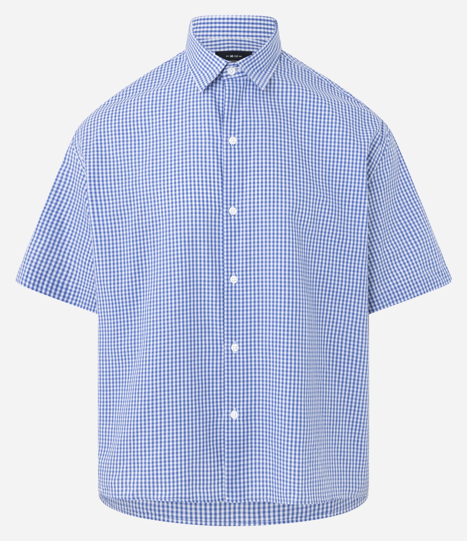 Camisa Regular em Algodão com Estampa Xadrez Azul 1