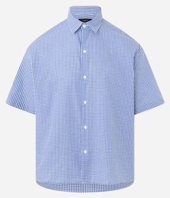 Camisa Regular em Algodão com Estampa Xadrez