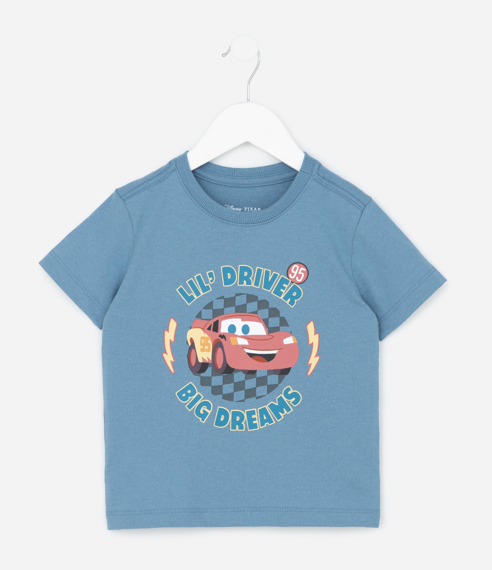 Camiseta Infantil em Algodão Estampa Carros - Tam 1 a 6 Anos Azul 1
