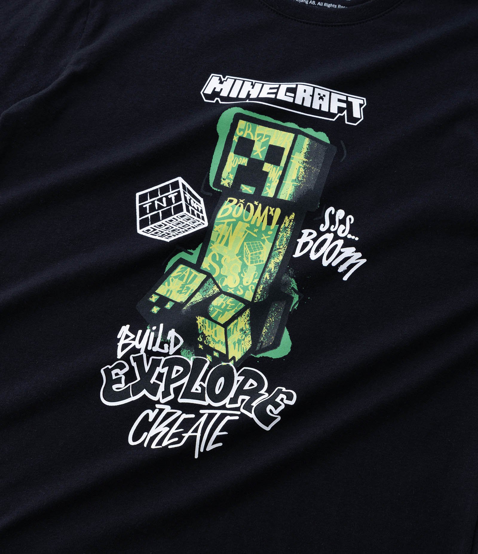 Camiseta Infantil em Algodão Estampa Grafite Minecraft - Tam 5 a 14 Anos Preto 4