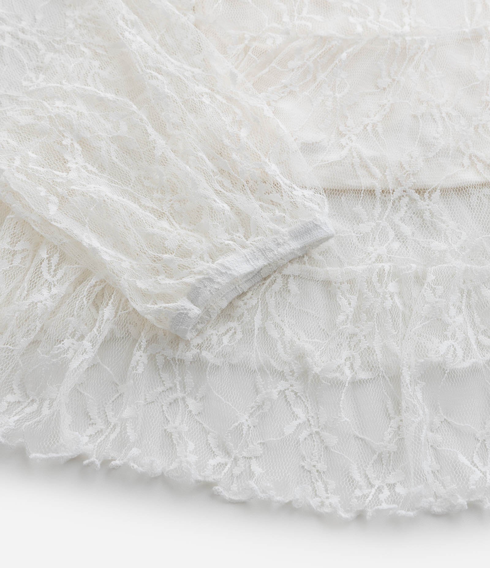 Bata Rendada com Manga Longa Curve e Plus Size Branco 4