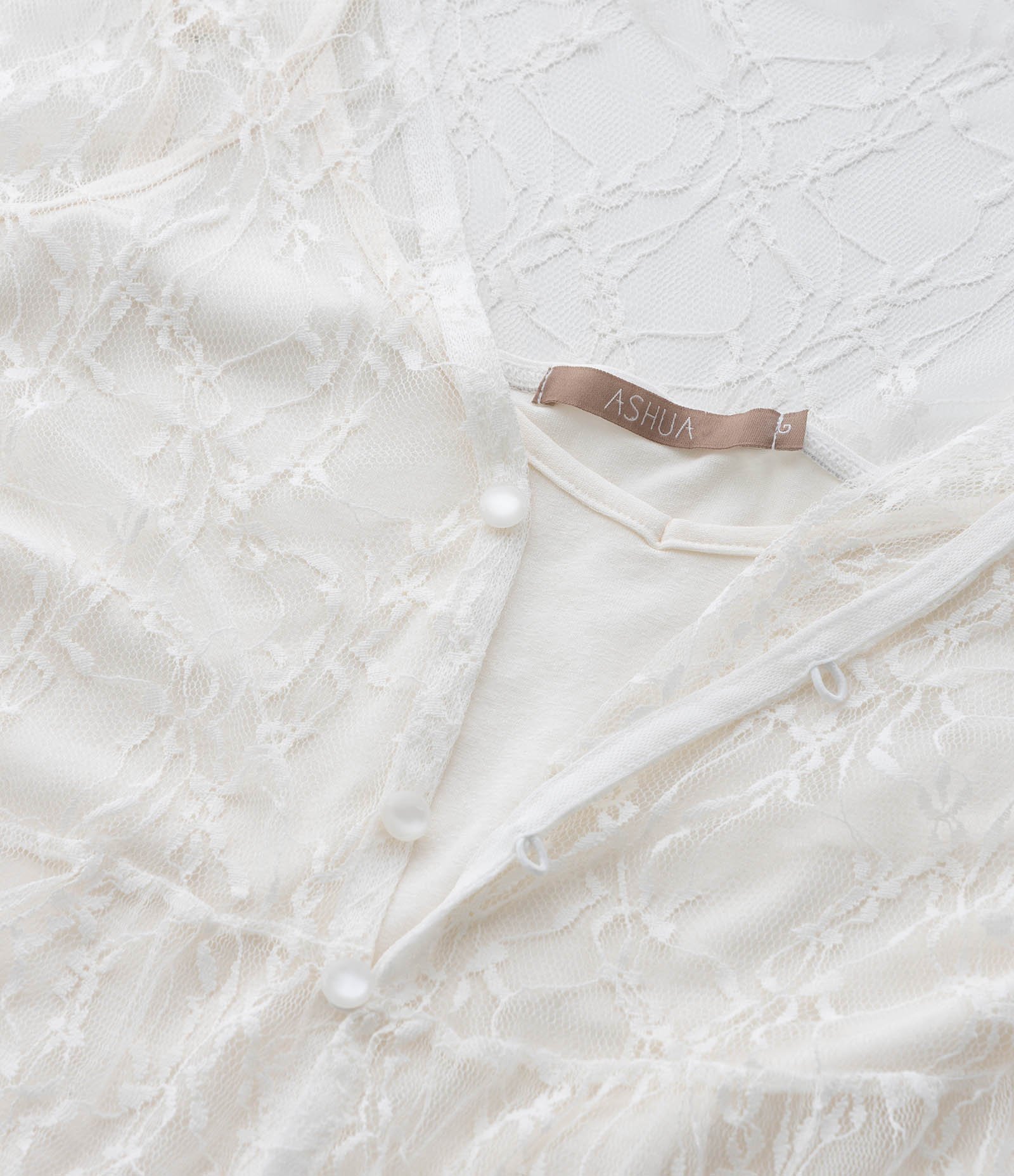 Bata Rendada com Manga Longa Curve e Plus Size Branco 5