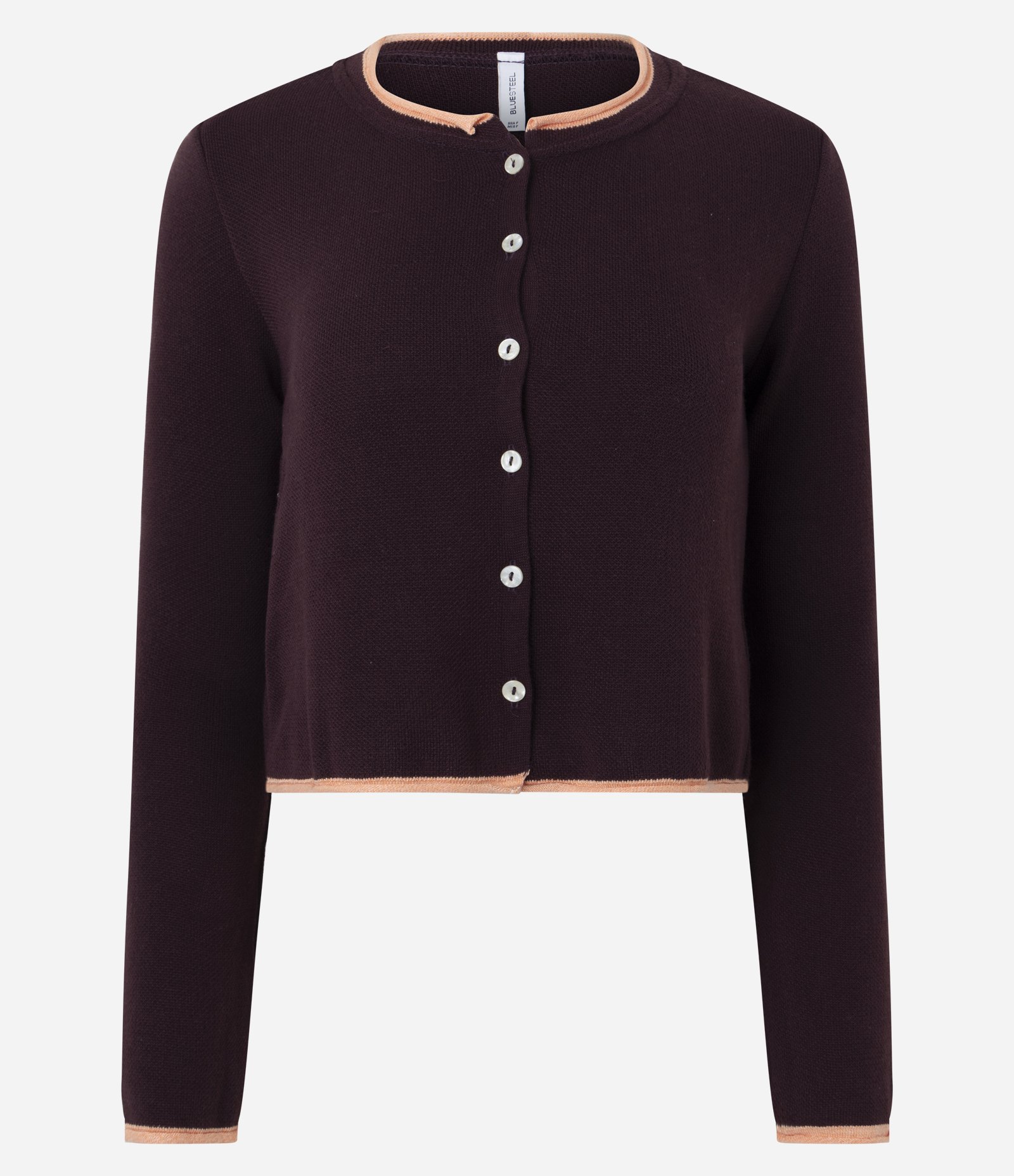 Casaco em Tricô com Acabamento Contrastante e Gola Redonda Vermelho 5