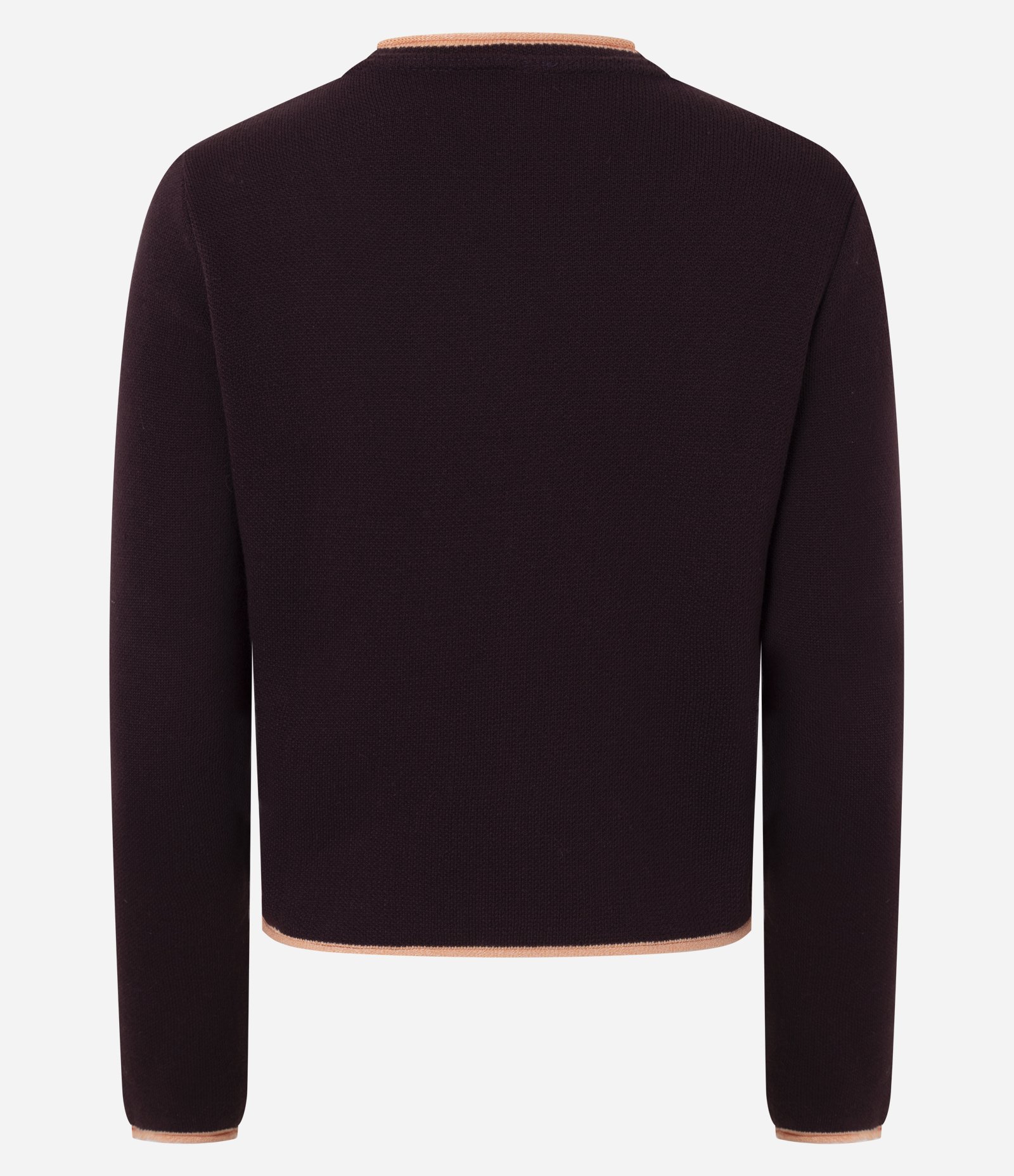 Casaco em Tricô com Acabamento Contrastante e Gola Redonda Vermelho 7