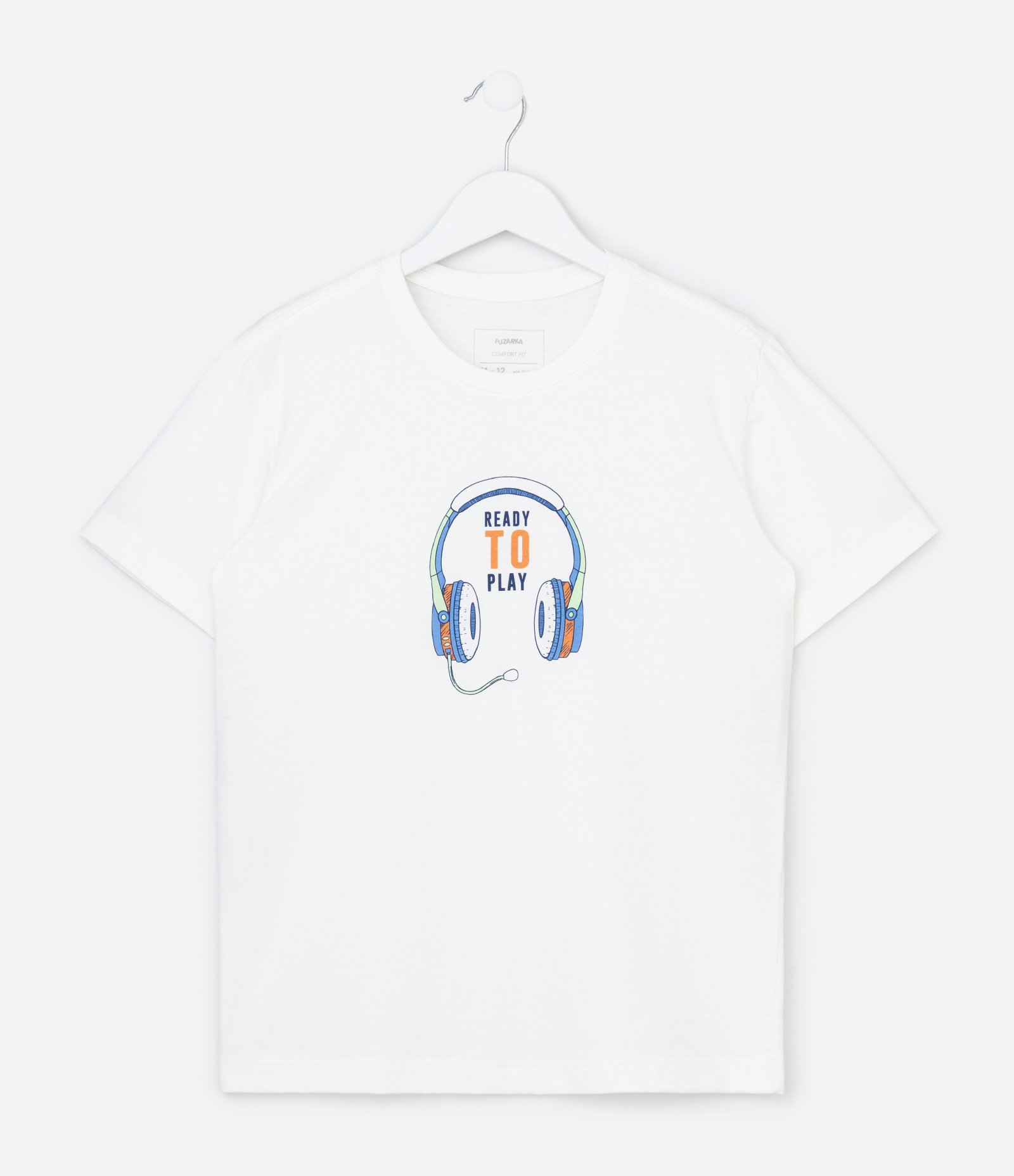 Camiseta Infantil Regular com Fone Ready to Play - Tam 5 a 14 Anos Branco 1