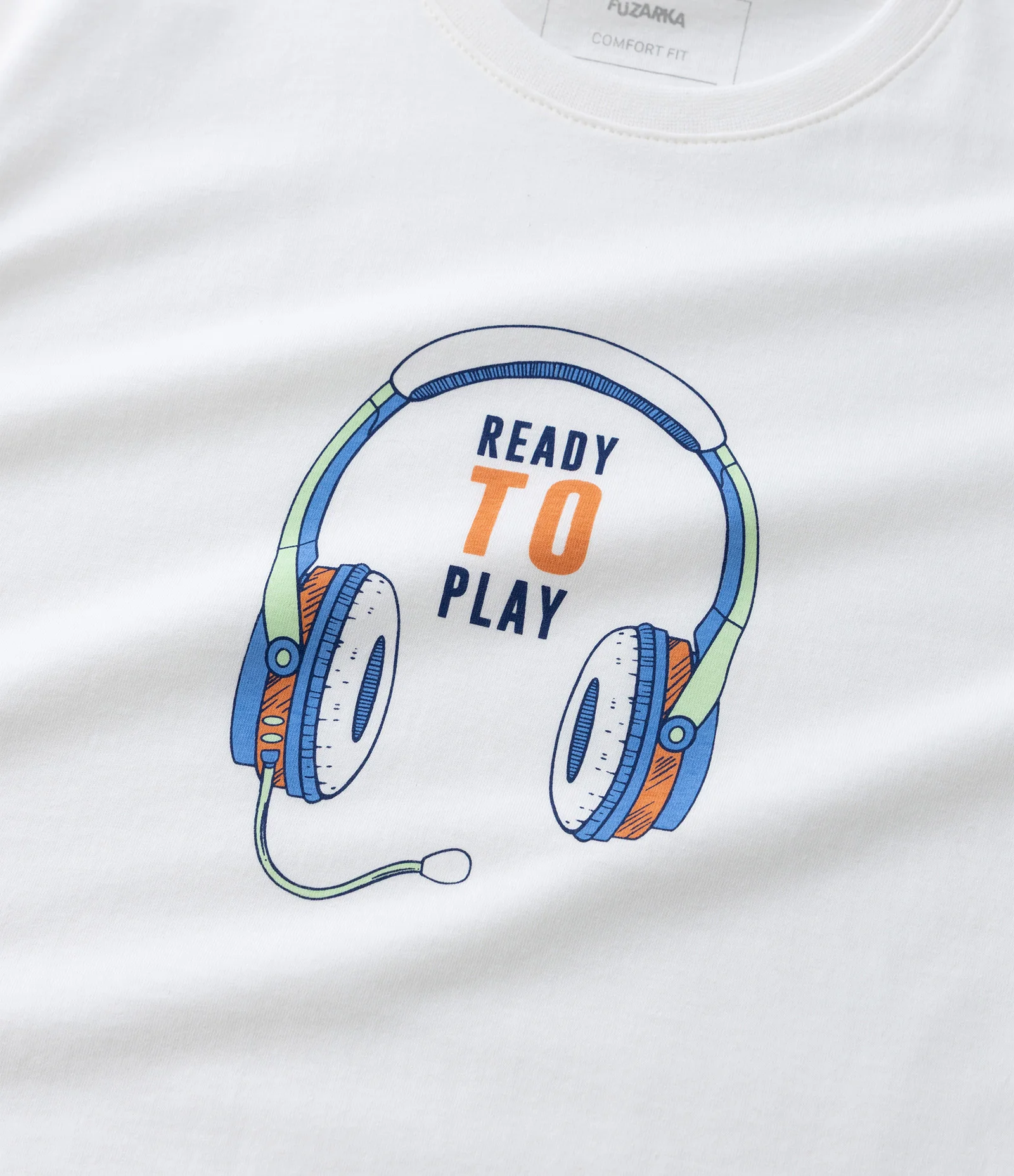 Camiseta Infantil Regular com Fone Ready to Play - Tam 5 a 14 Anos Branco 4
