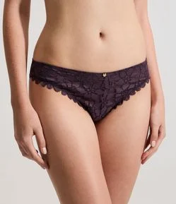 Calcinha Biquíni em Renda Floral