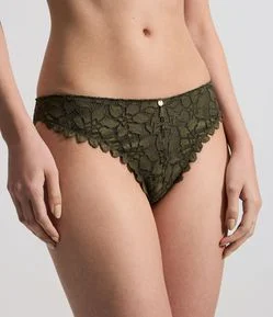 Calcinha Biquíni em Renda Floral