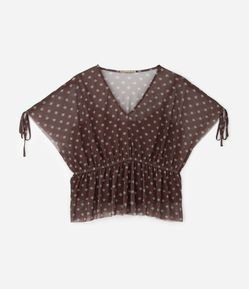 Blusa Bata em Tule com Forro Curve e Plus Size