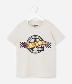 Camiseta Infantil com Estampa Hot Wheels Grid – Tam 4 a 12 Anos