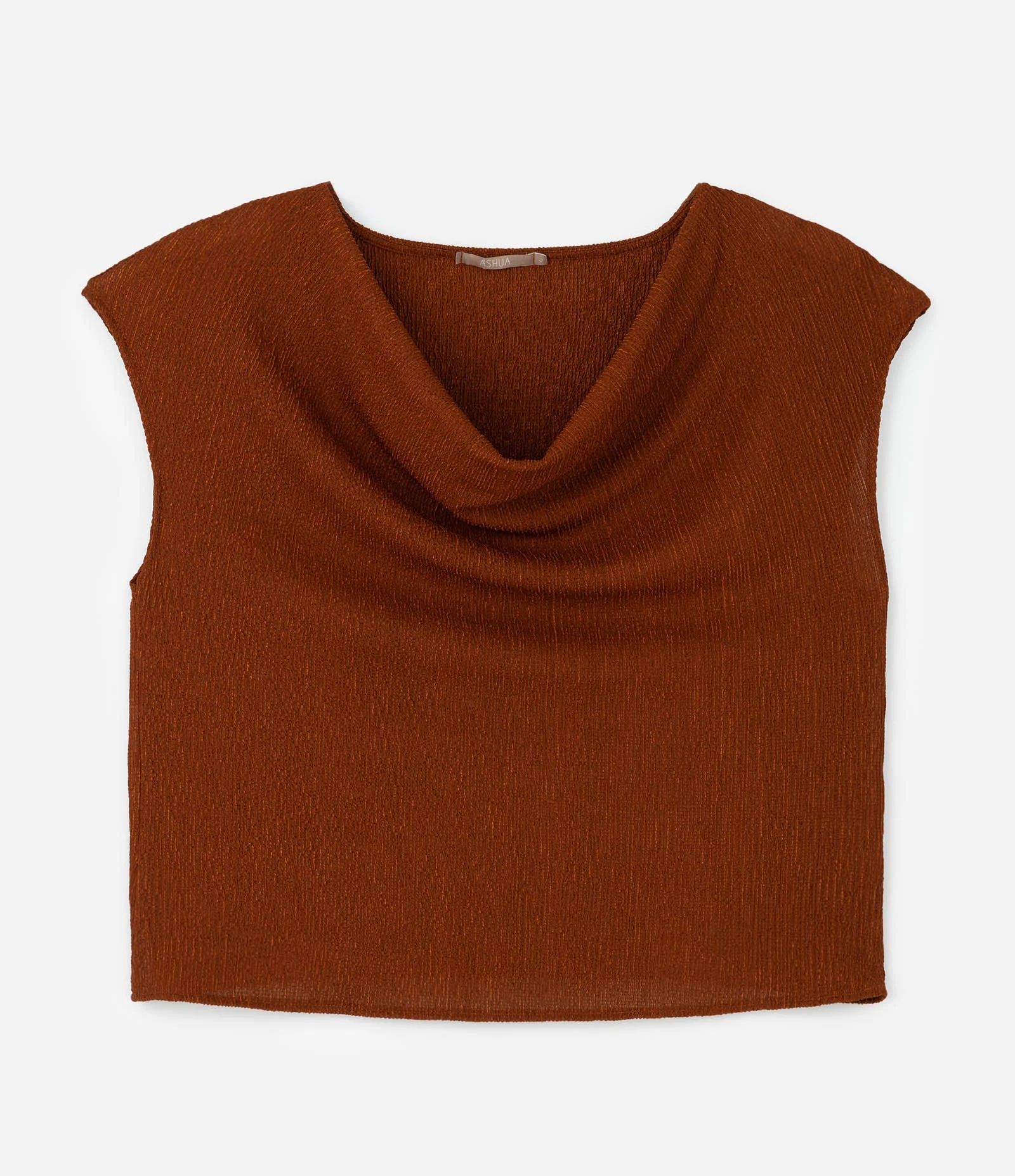 Blusa Regular Texturizada com Decote Degagê Curve & Plus Size Marrom 1