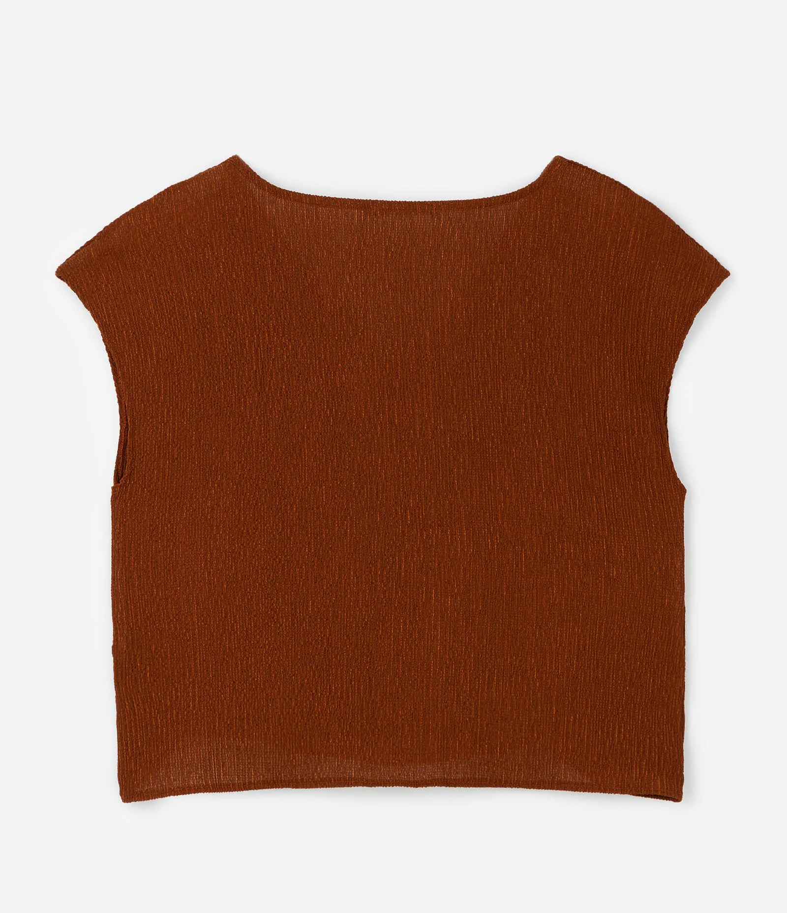 Blusa Regular Texturizada com Decote Degagê Curve & Plus Size Marrom 2