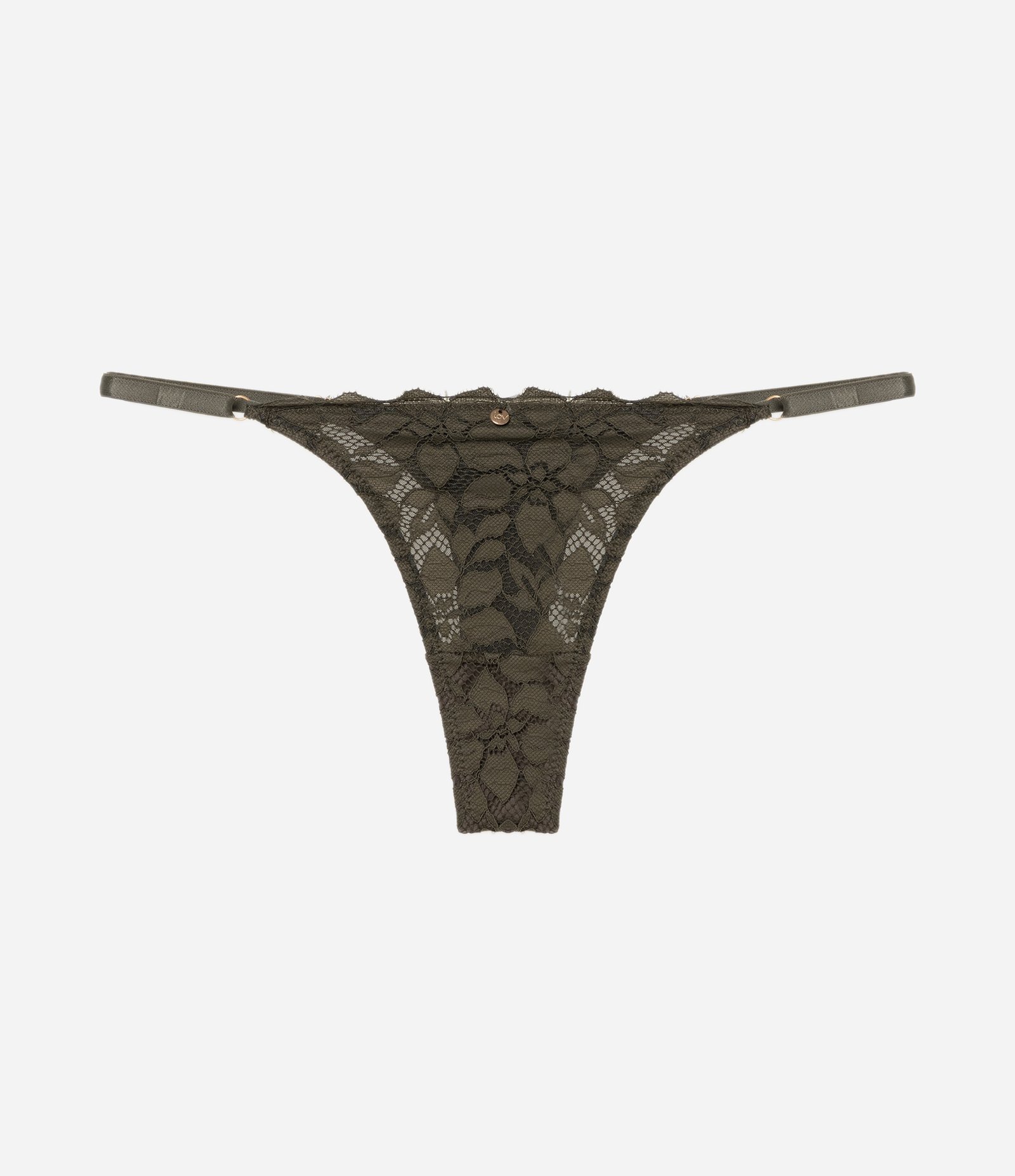 Calcinha String Fio em Renda com Textura Floral Verde 6