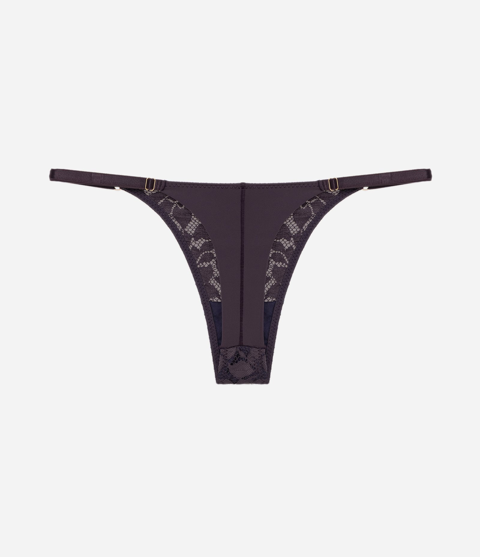 Calcinha String Fio em Renda com Textura Floral Roxo 6