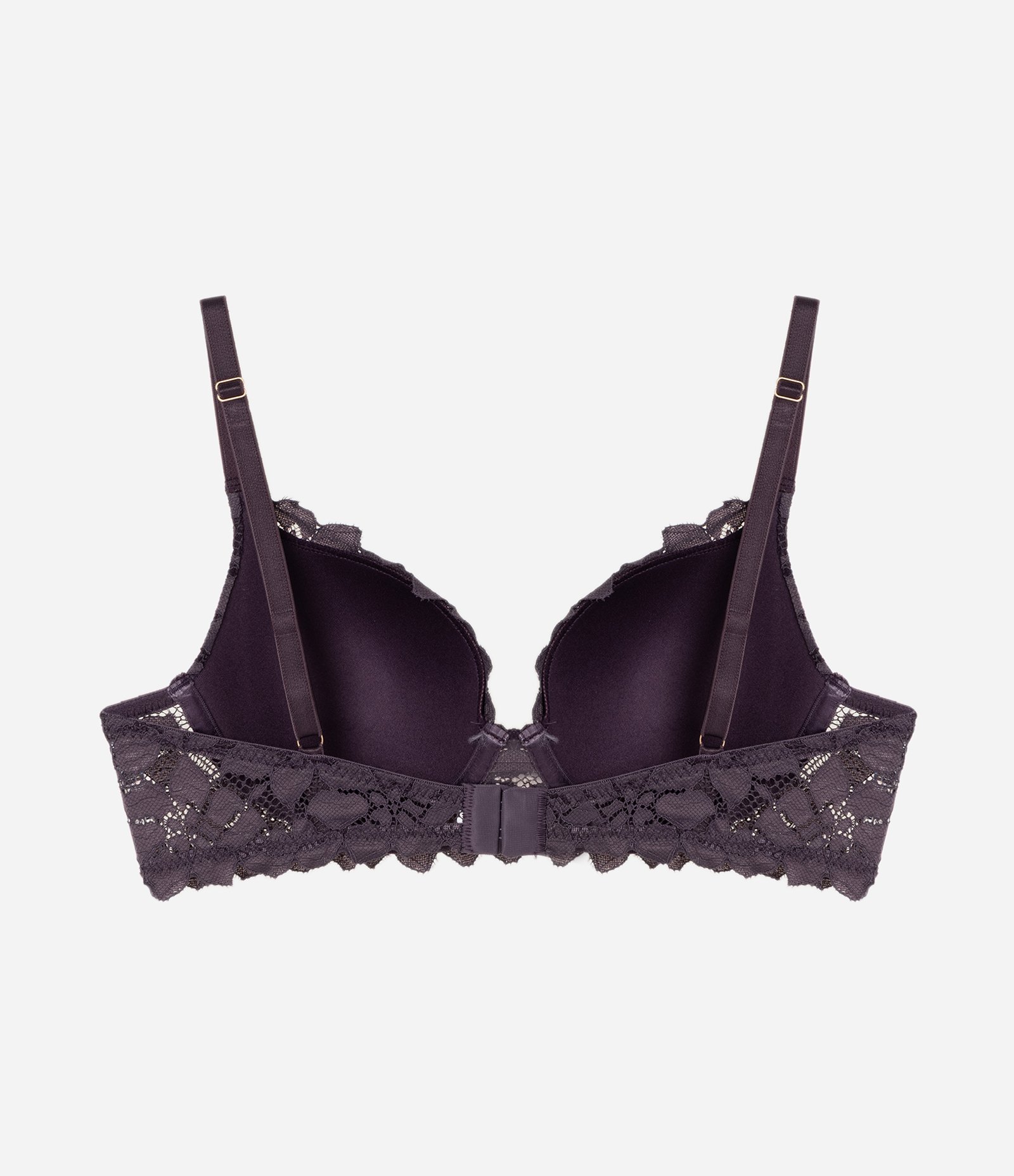 Sutiã Meia Taça em Renda com Bojo e Textura Floral Roxo 6