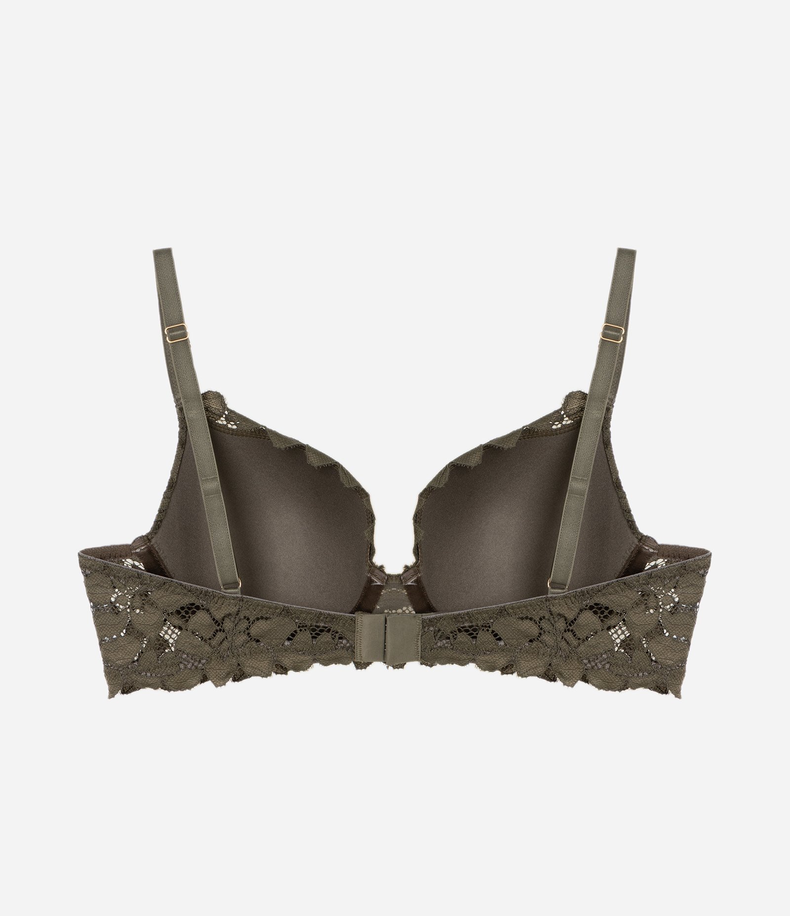 Sutiã Meia Taça em Renda com Bojo e Textura Floral Verde 6