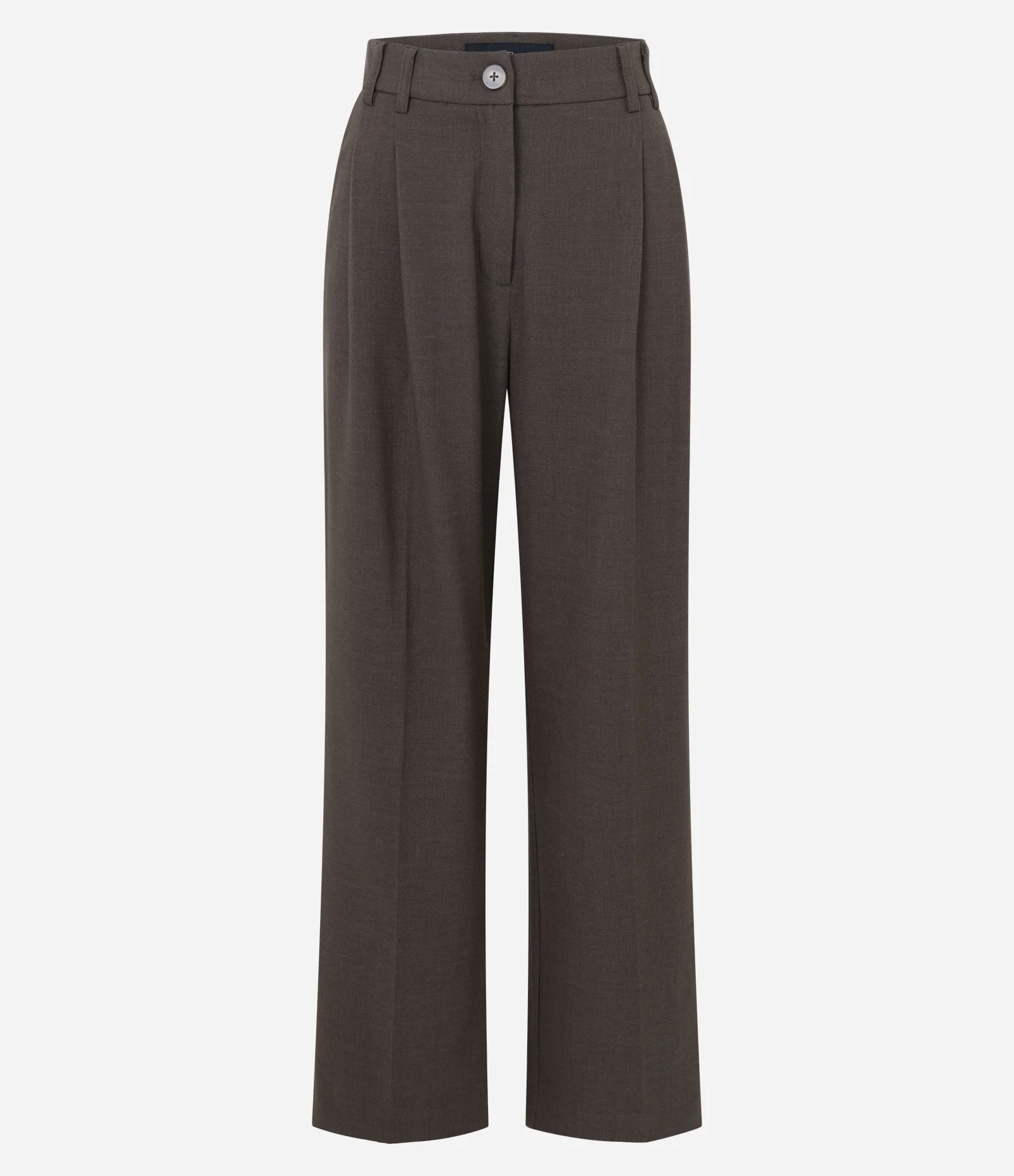 Calça Wide Leg Alfaiatada com Detalhe na Cintura Marrom 1