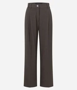 Calça Wide Leg Alfaiatada com Detalhe na Cintura