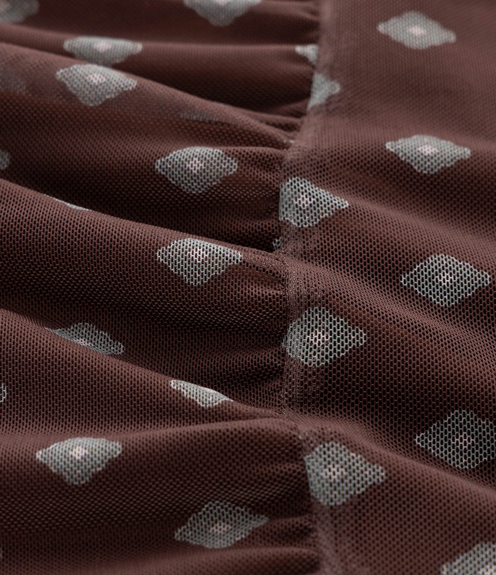 Saia Midi em Tule com Babados e Estampa Gravataria Curve & Plus Size Marrom 3