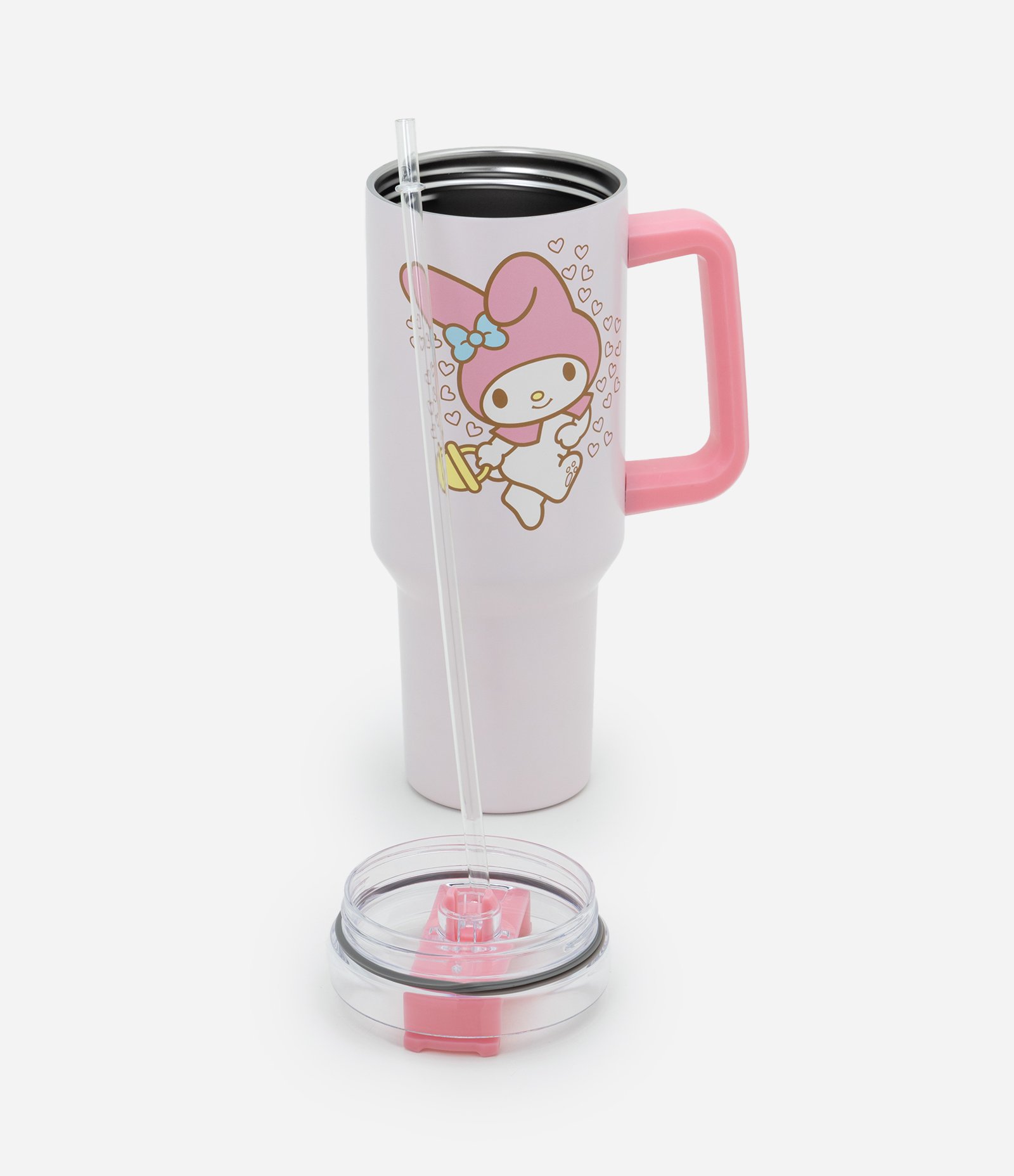 Copo Térmico com Estampa My Melody e Canudo 1,2L Rosa 4