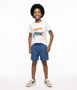 Camiseta Infantil com Estampa Hot Wheels – Tam 4 a 10 Anos