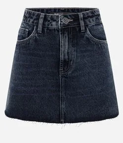 Minissaia Jeans com Barra a Fio