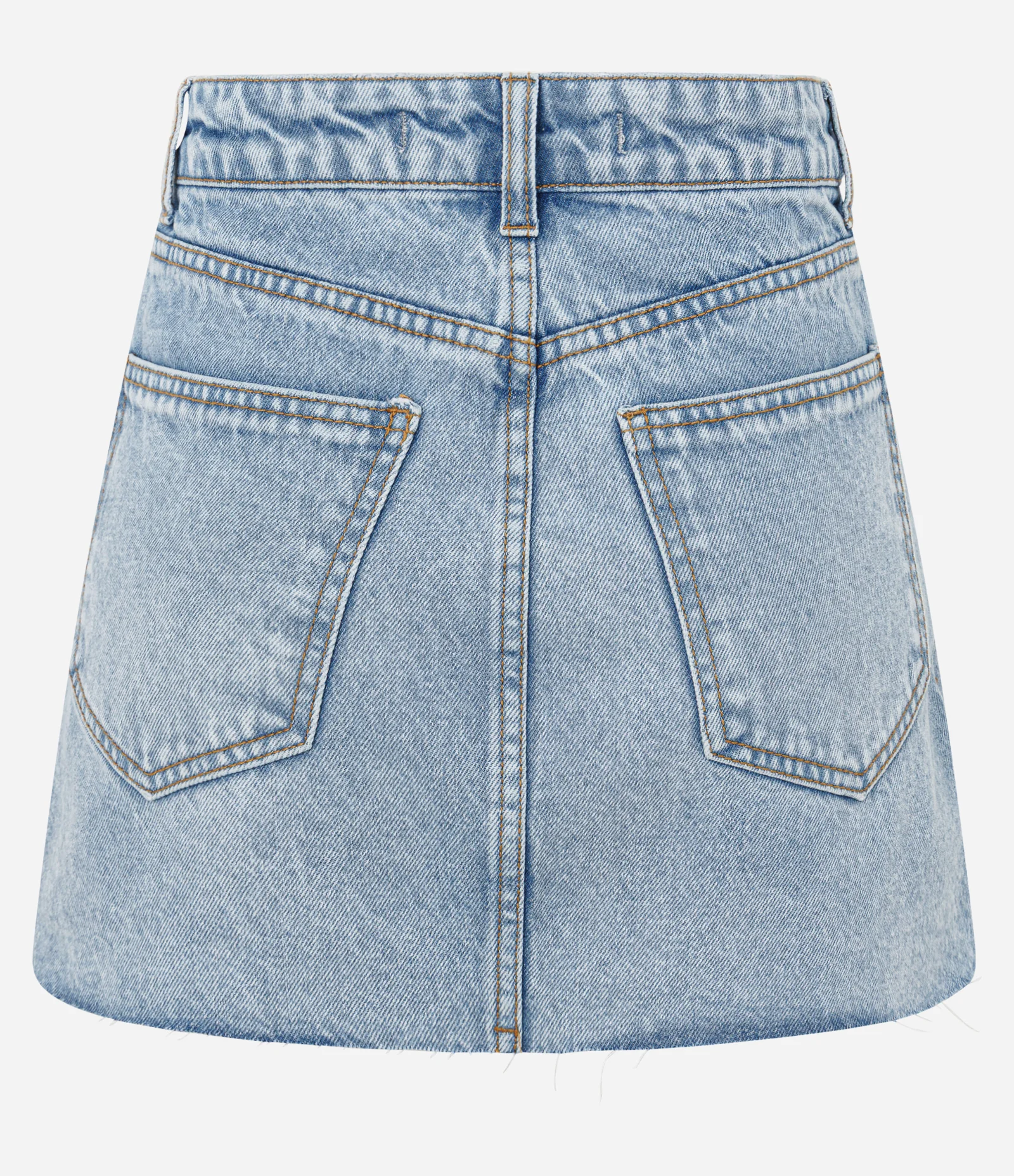 Minissaia em Jeans com Barra a Fio e Lavagem Clara Azul Claro 5