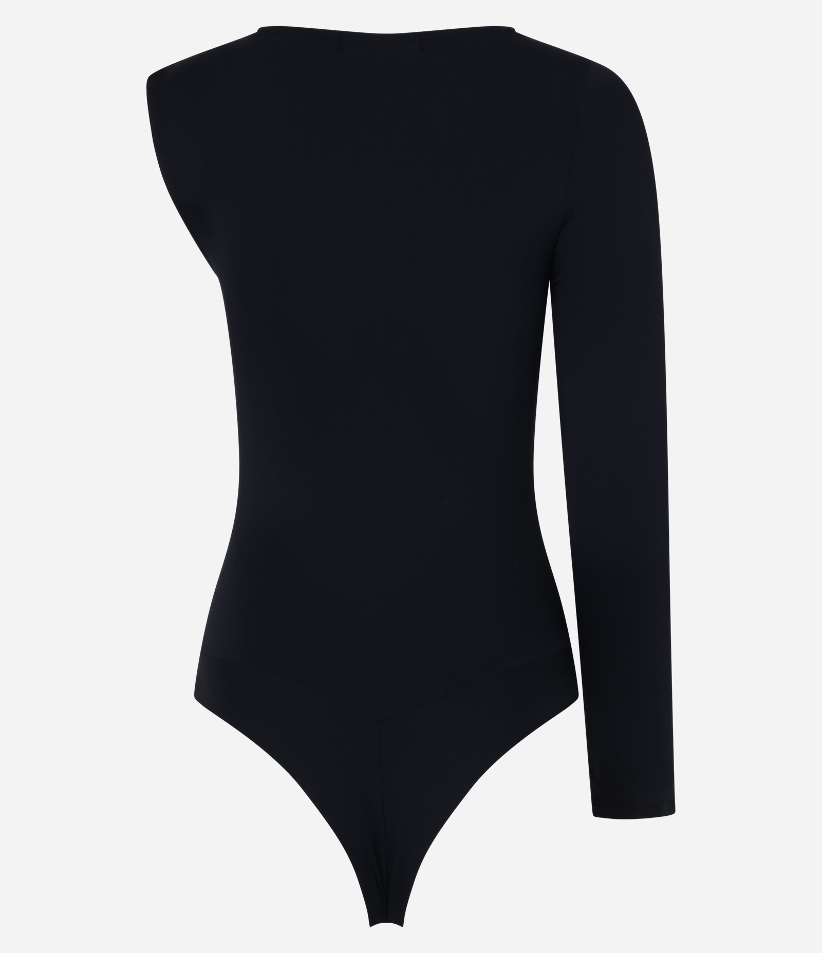 Body Manga Longa em Poliamida com Aviamento no Ombro Preto 6