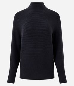 Blusa Regular em Tricô com Gola Alta