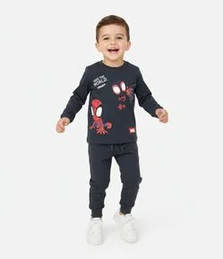 Camiseta Infantil com Estampa Spidey e Miles – Tam 2 a 6 Anos