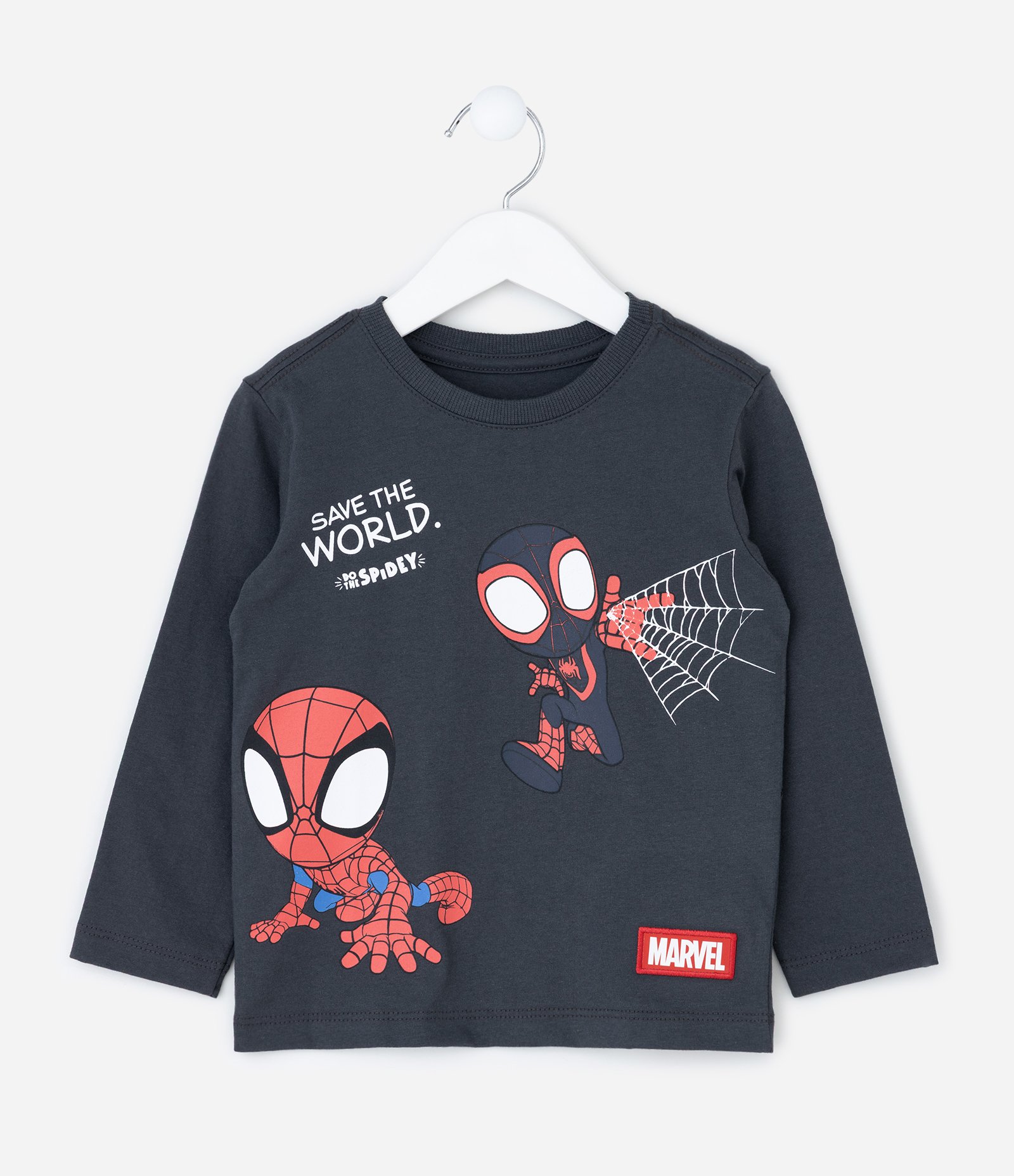 Camiseta Infantil com Estampa Spidey e Miles – Tam 2 a 6 Anos Cinza 1