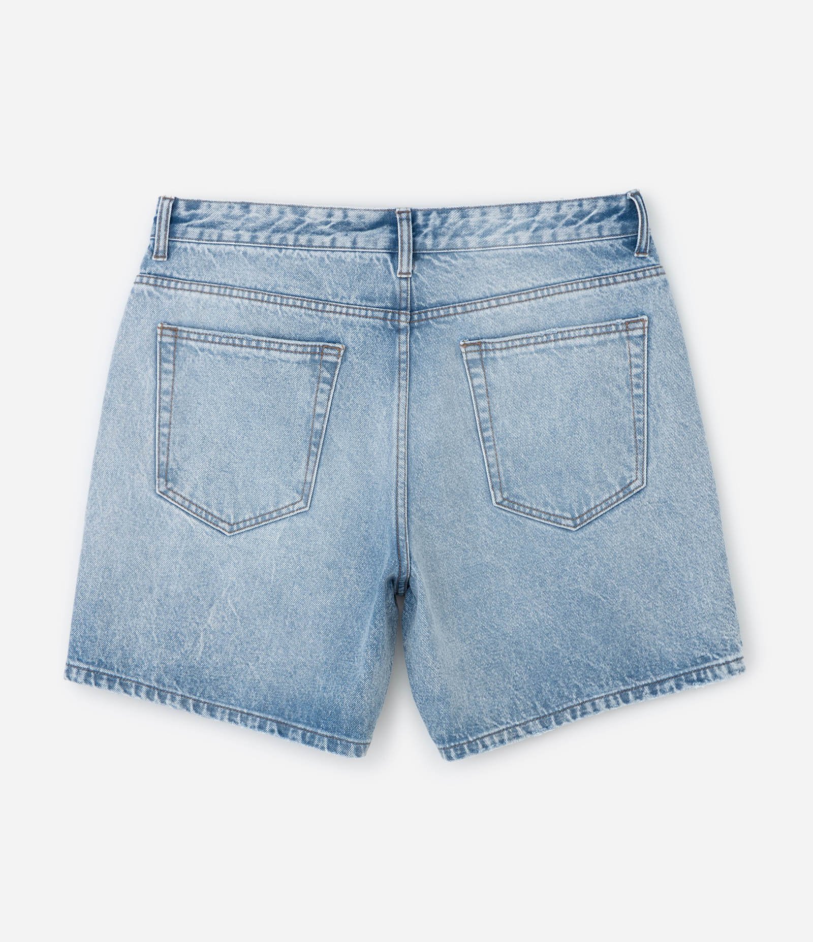 Bermuda Denim/Jeans Liso Reta Loose First Denim Azul 6