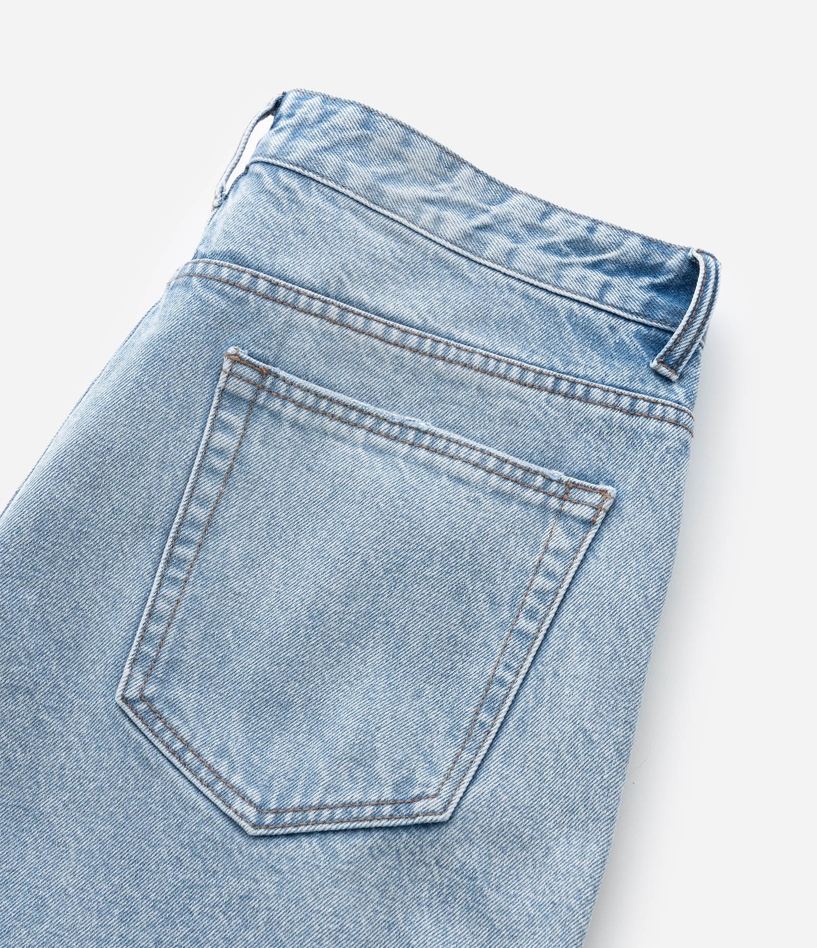 Bermuda Denim/Jeans Liso Reta Loose First Denim Azul 8