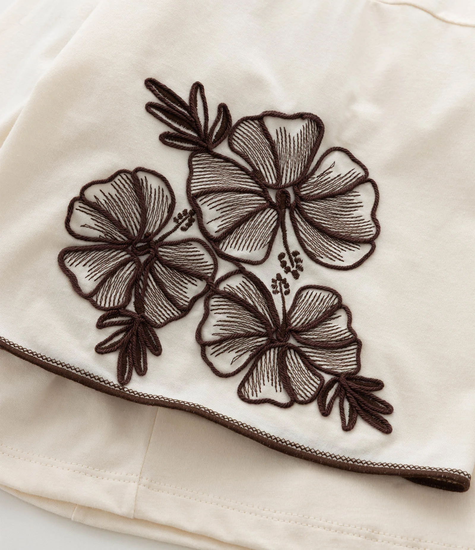 Blusa Boxy com Manga Godê e Bordado Floral Curve & Plus Size Off White 7