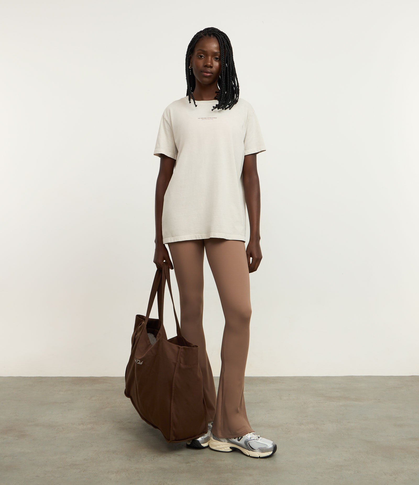 Camiseta em Algodão Estampada e Mangas Curtas Bege 3