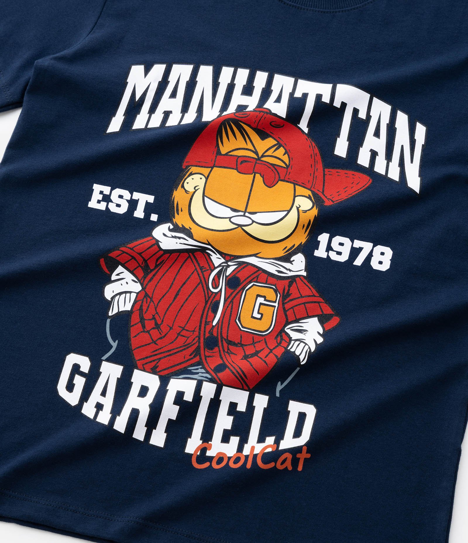 Camiseta Infantil com Estampa Garfield Manhattan – Tam 5 a 14 Anos Azul Marinho 5