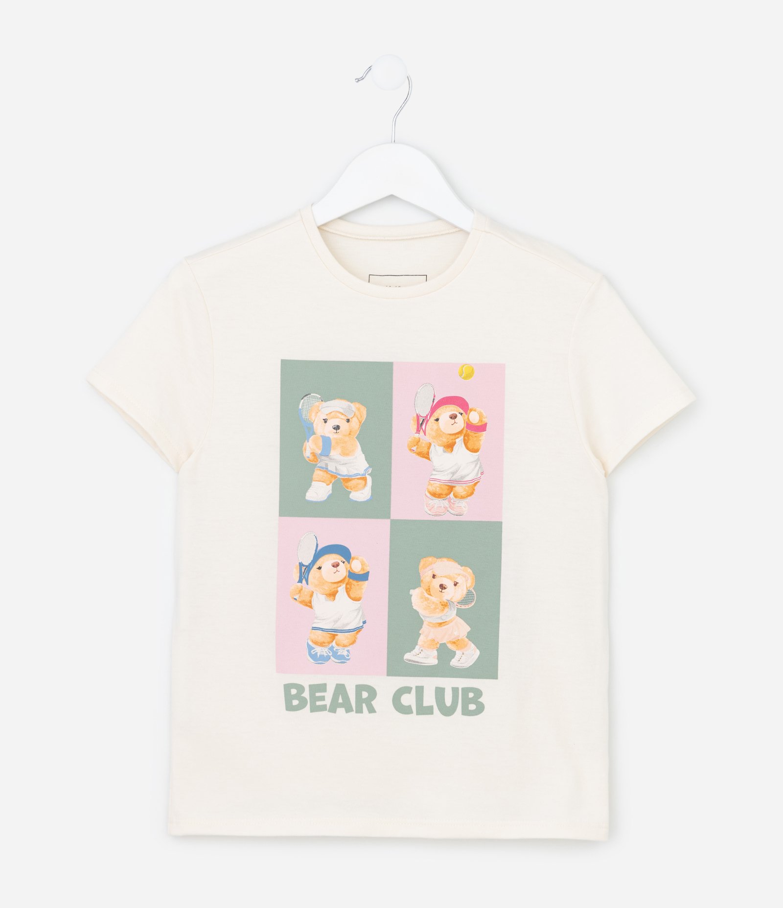Camiseta Infantil Slim com Estampa Bear Club - Tam 5 a 14 Anos Bege 1