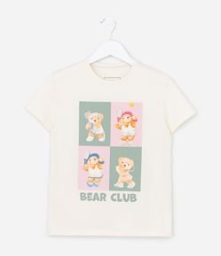 Camiseta Infantil Slim com Estampa Bear Club - Tam 5 a 14 Anos