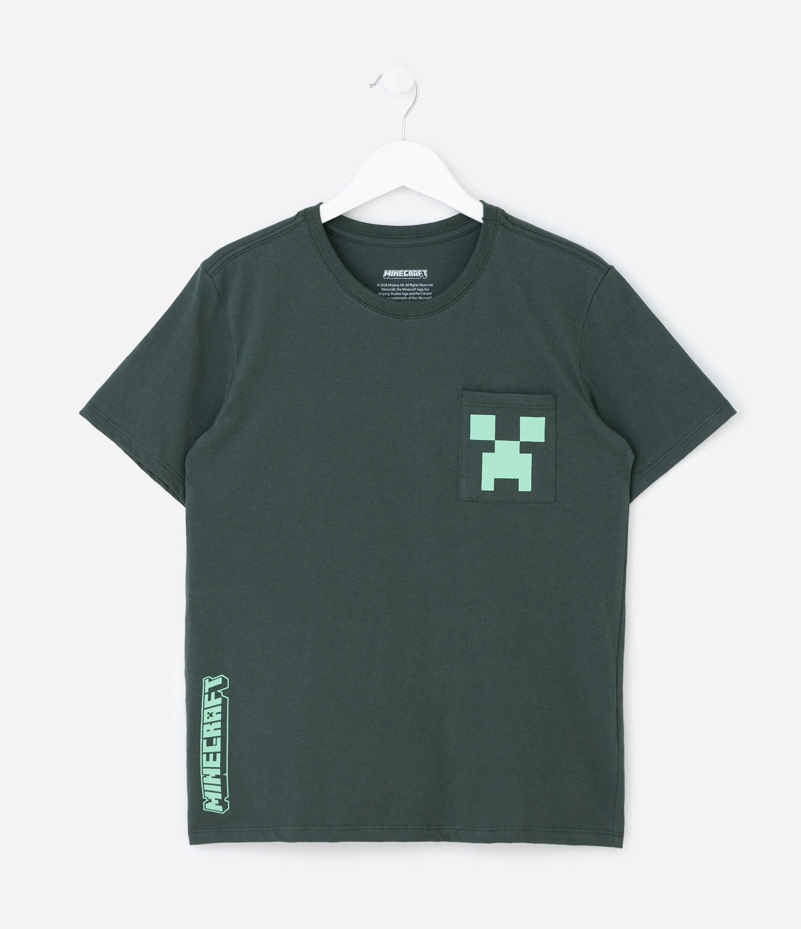 Camiseta Infantil em Algodão com Estampa Minecraft – Tam 5 a 14 Anos Verde Escuro 1