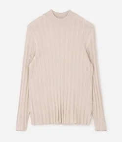 Blusa Canelada com Gola Alta Curve & Plus Size