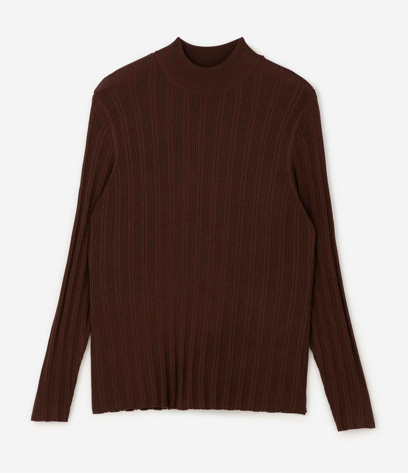 Blusa Canelada com Gola Alta Curve & Plus Size Marrom 1