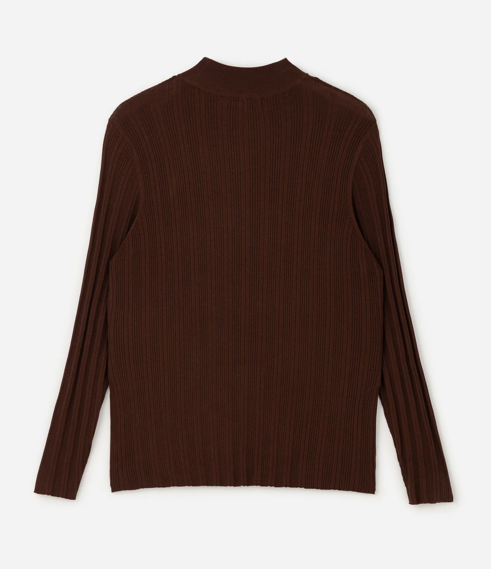 Blusa Canelada com Gola Alta Curve & Plus Size Marrom 2