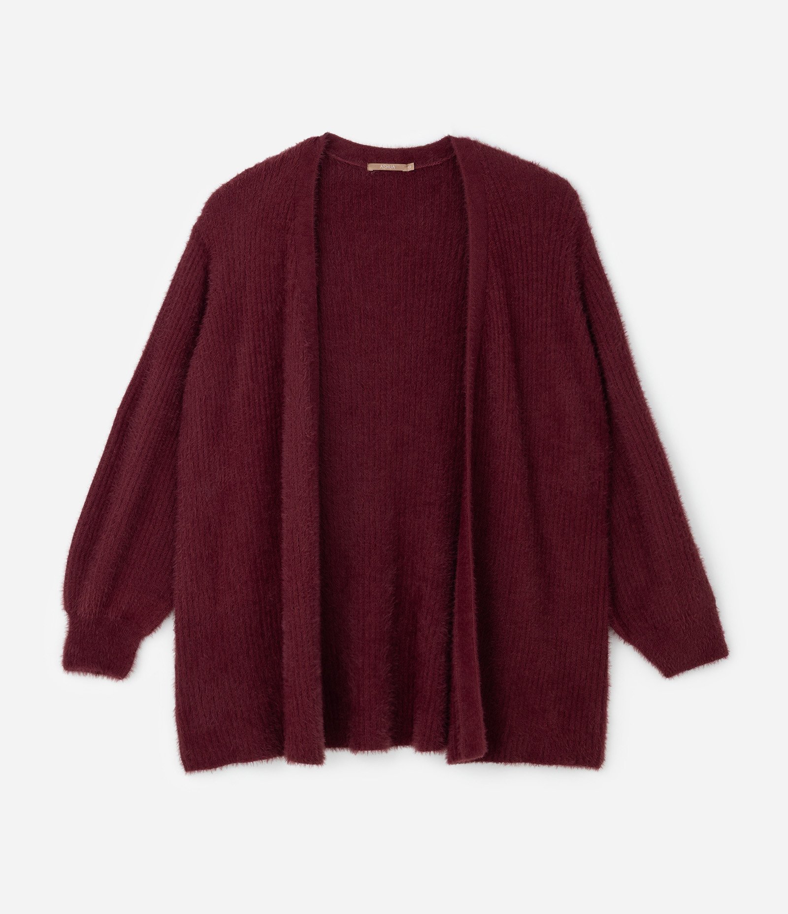 Cardigan Alongado em Tricô Retilíneo Curve & Plus Size Vermelho 1
