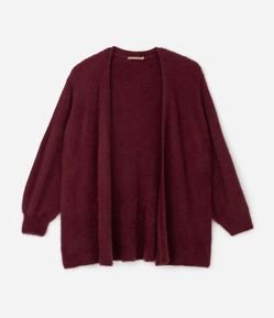 Cardigan Alongado em Tricô Retilíneo Curve & Plus Size