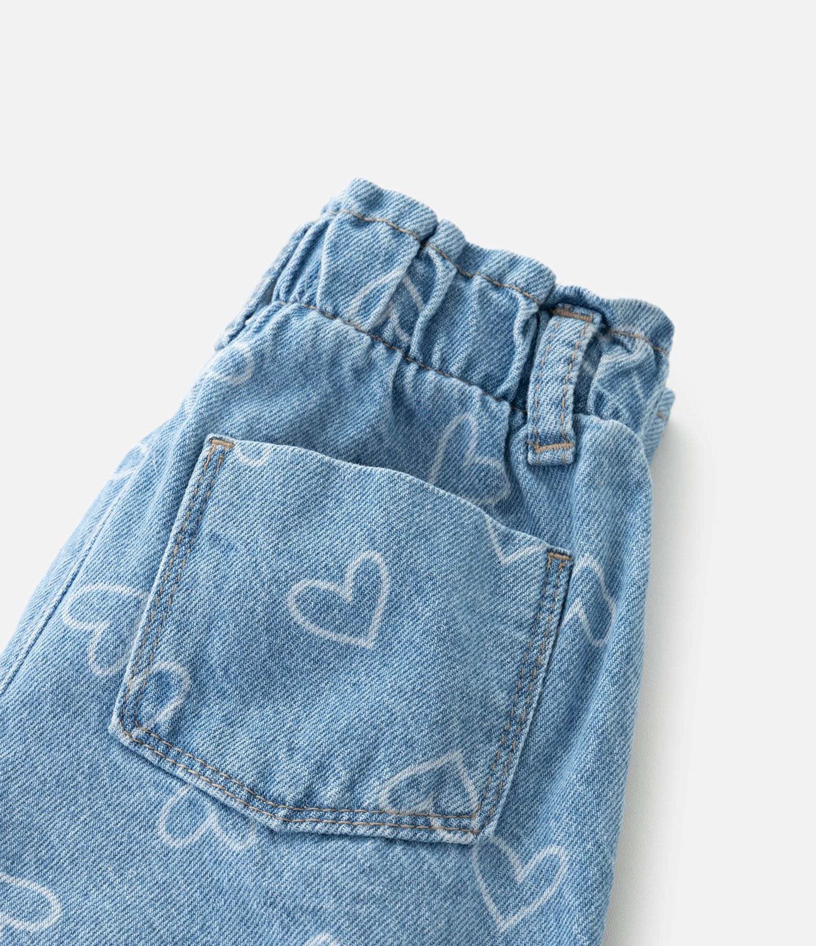 Short Infantil em Jeans com Estampa de Laços – Tam 1 a 5/6 Anos Azul 3