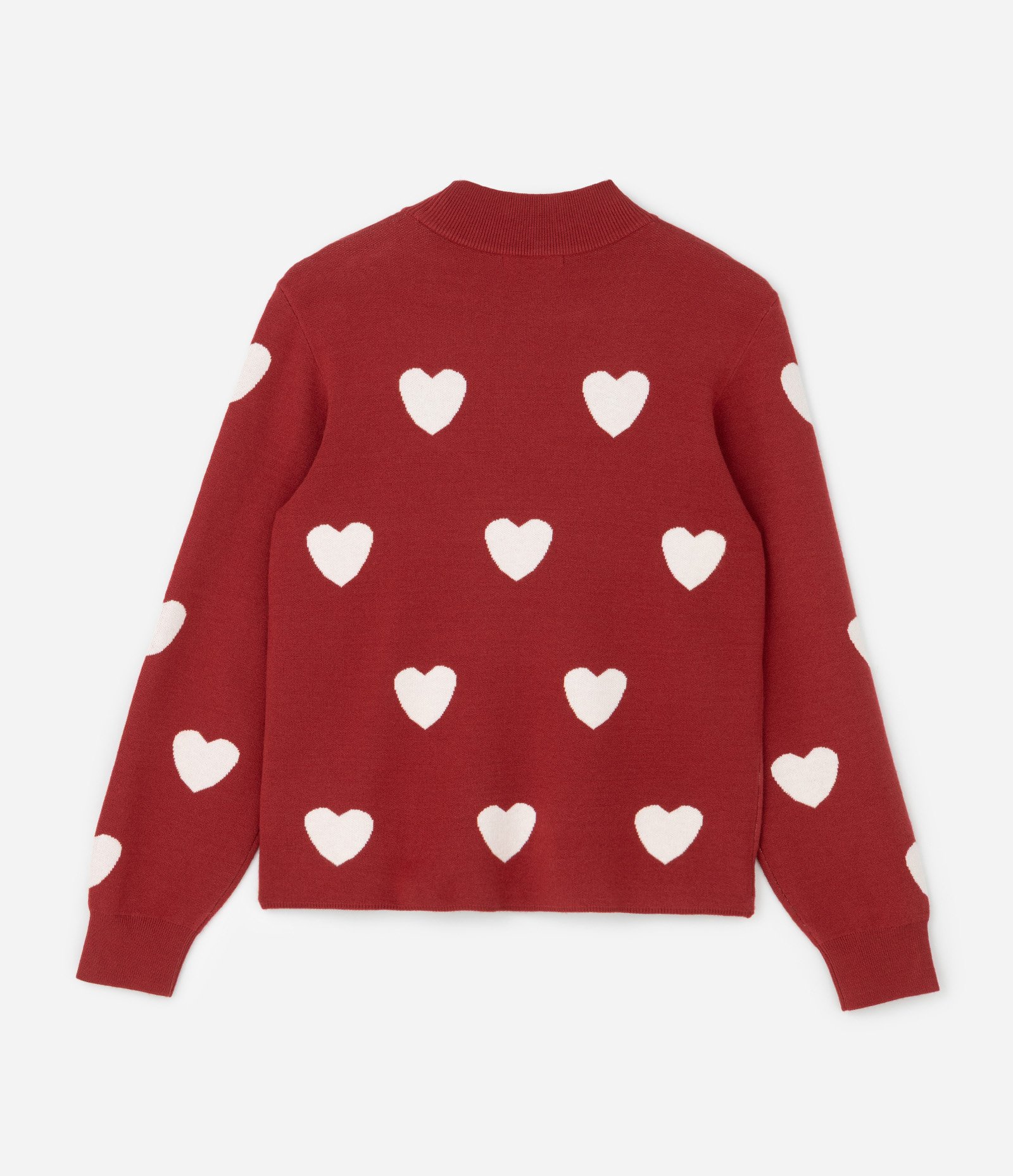 Casaco em Tricô Jacquard de Corações Curve & Plus Size Vermelho 2