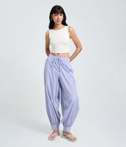 Calça Aladim Alfaiatada com Listras e Amarração