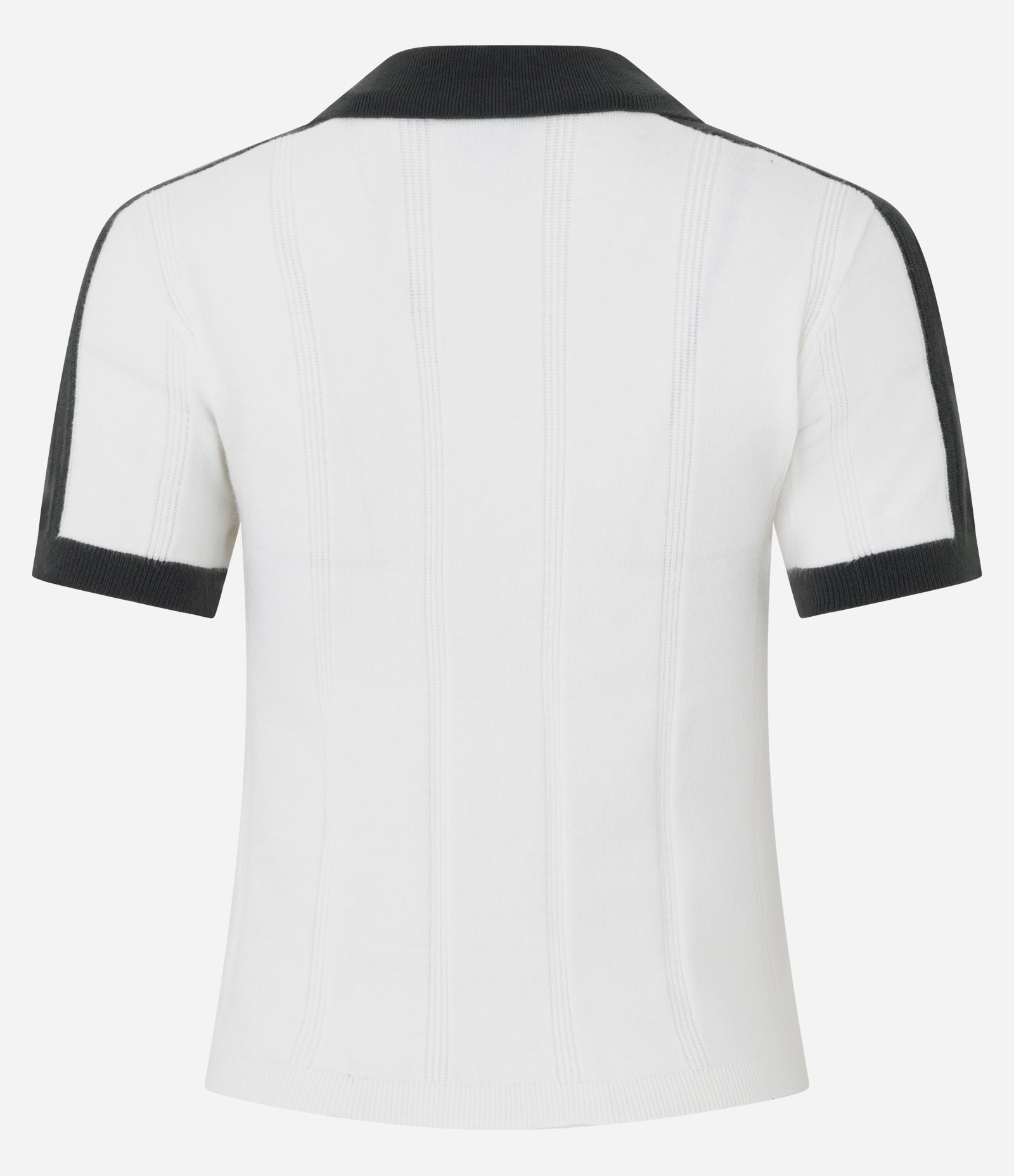 Blusa em Tricô com Gola Polo Contrastante Branco 7