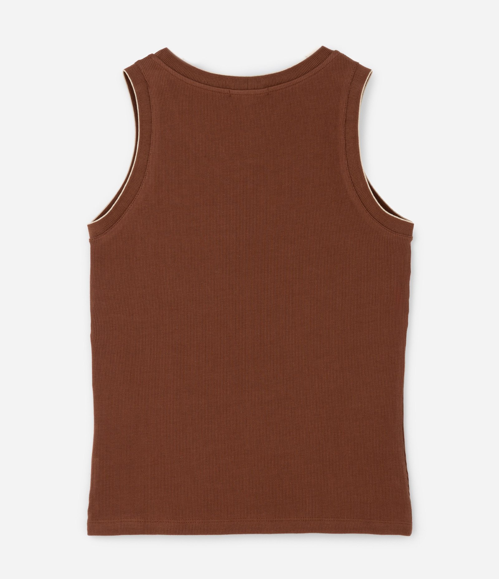 Regata em Ribana com Retilínea no Decote Curve & Plus Size Marrom 5