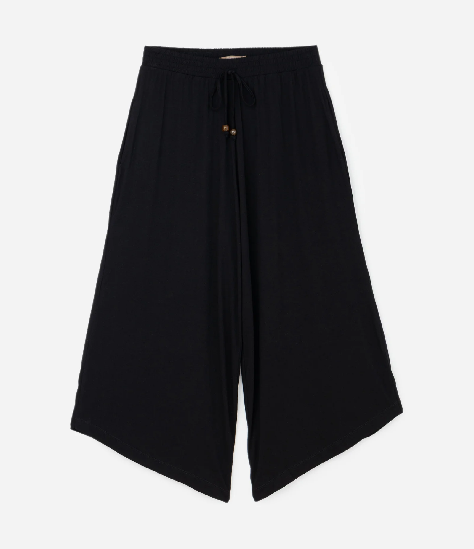 Calça Pantacourt em Viscose com Barra Assimétrica Curve & Plus Size Preto 1